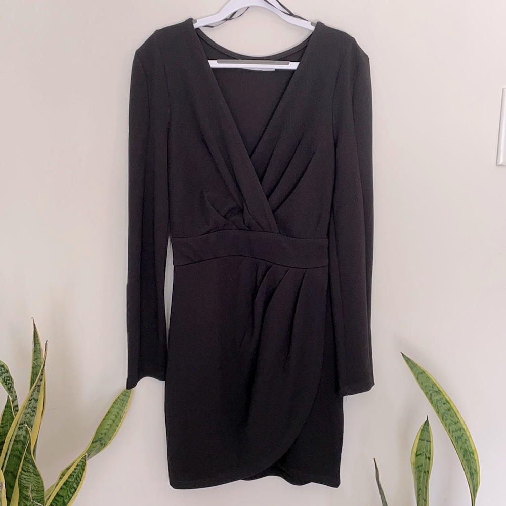 Black drape dress